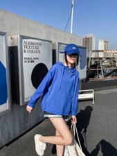 搭配针织连帽卫衣，女装卫衣/绒衫，百变诱惑(6F)