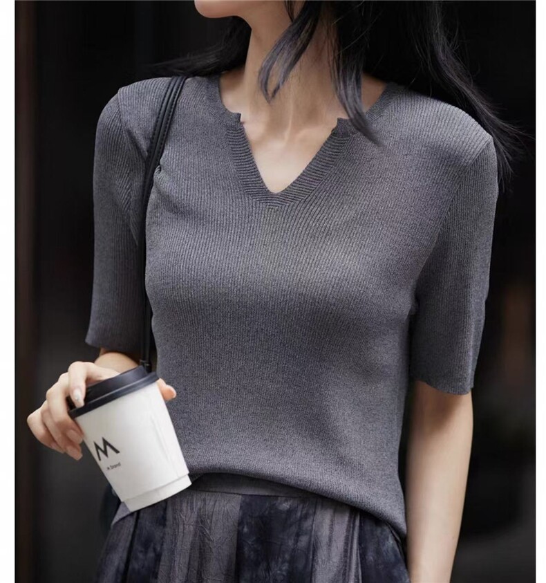 t恤短袖2025新款女装时尚百搭洋气减龄显瘦修身上衣夏季,女装T恤,美轩羊绒