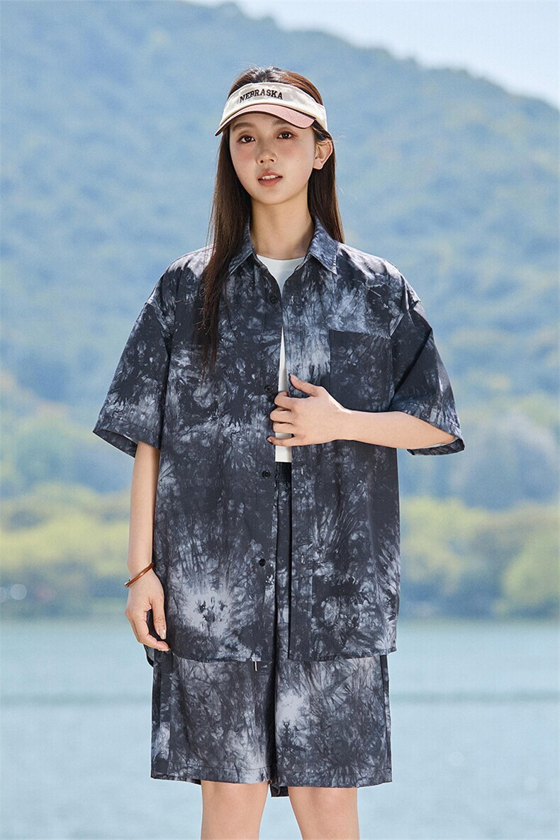 短袖衬衫男士外套薄款2025新款夏季休闲两件套A406TZ5015特P65,男装衬衫,星座309（原A406）
