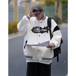 EQ109 毛巾绣呢料外套男2024新款秋装新款city boy棒球服宽松P118图片