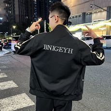 春秋新款男士夹克三条杠潮流上衣夹克外套，男装夹克，星座1013