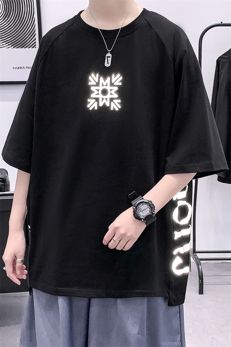 夏装港风纯立体T恤半袖圆领印花宽松短袖男女1577-P38控价58,男装T恤,电商A441-1