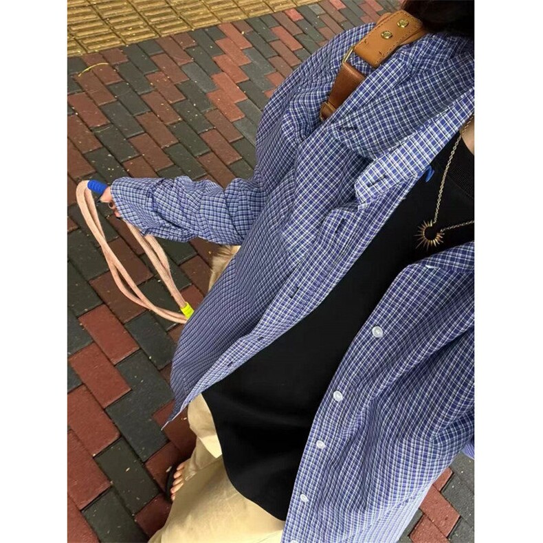 网图慎用春季港风格子衬衫宽松衬衣内搭格子衬衫CS2536P30,男装衬衫,电商A128