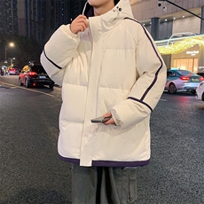 现货抖音得物品质拼接撞色三防加厚羽绒棉衣外套连帽棉服LL3096，男装棉衣，电商A486