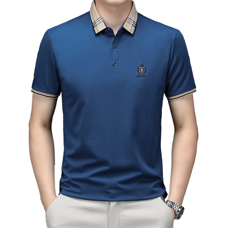 男夏季免烫短袖t恤男高级感商务polo衫休闲半袖体恤HMQ355-P58,男装Polo衫,星座1105-3