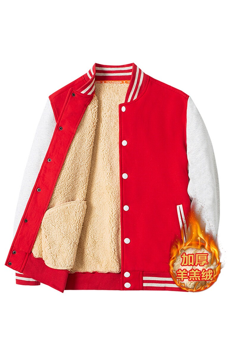 2025冬季加绒加厚羊羔绒棒球服大码棒球服上衣XZ102A-4-300-P65,女装职业装,星座211-2