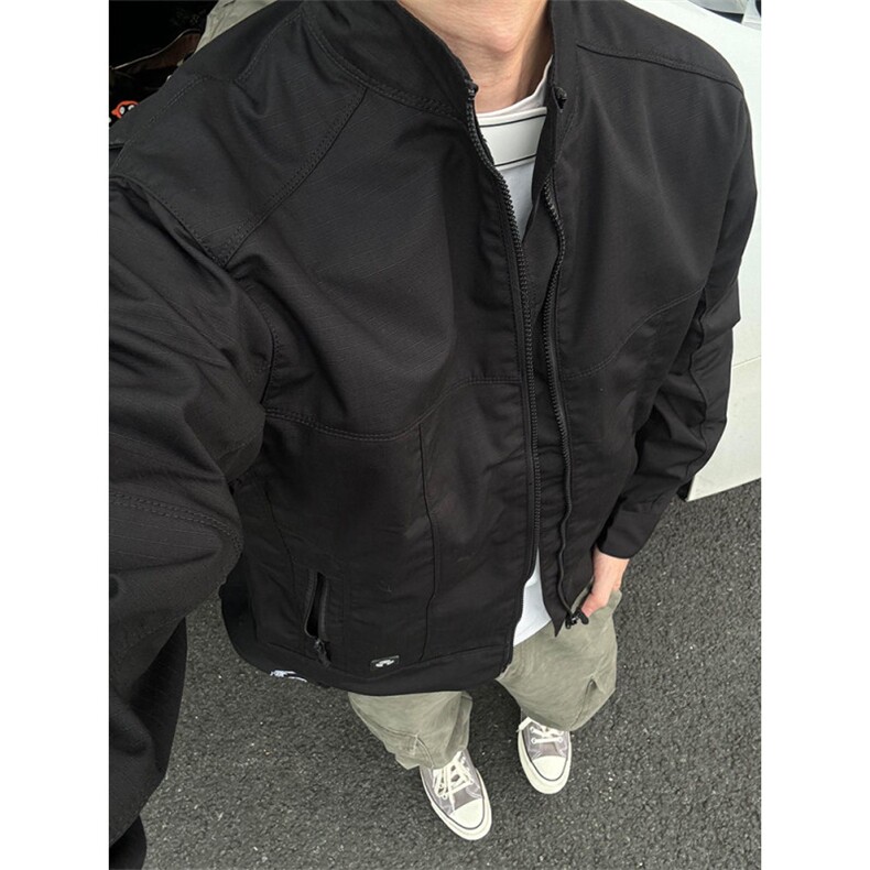 2025春秋季新款立领褂子工装男士夹克外套休闲时尚上衣服户外男,男装夹克,四季星座505