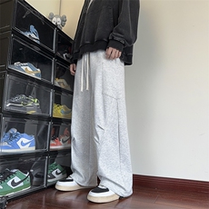 2025秋季新款插袋压褶休闲弯刀裤宽松卫裤B315-K821-特p35控68，男装休闲裤，电商B315