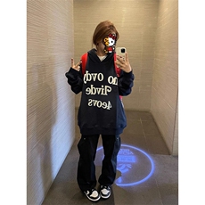 C361-P55秋冬基础款宽松男女款上衣美式复古字母连帽卫衣，男装卫衣，星座617A-2