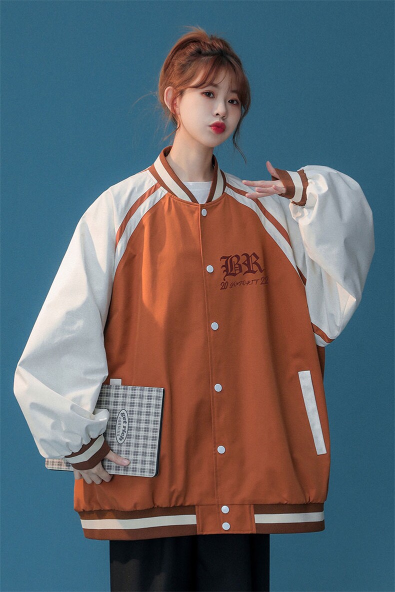 中性风22秋季美式复古时尚潮牌印花夹克外套JK883P65控88,男装夹克,A247A