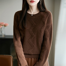 2025年秋季时尚百搭通勤去简约休闲时尚流苏波浪，女装羊毛衫，秋双羊绒