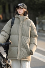 中性风秋冬新款棉衣外套纯色连帽面包服保暖加厚A436-1277-P60，男装棉衣，电商A436