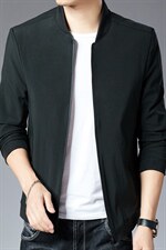 中青年男士纯色棒球领夹克2023春季新款时尚休闲上衣爸爸装外套男,男装夹克,电商B212（原钱塘6029）