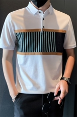2025新款夏季T恤男Polo衫短袖潮牌拼接半袖体恤A313-1-32321-P48，男装T恤，电商A313-1