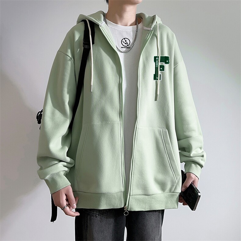 新款男百搭设计感连帽港风白墙针织外套WT3418-P55控88,男装夹克,星座717