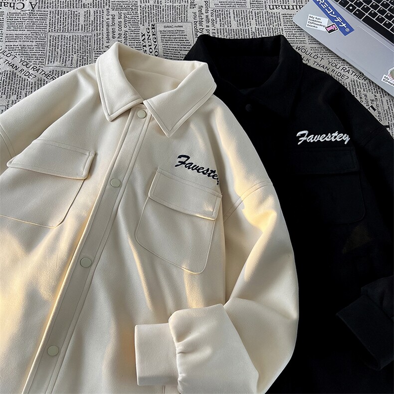 冬新复古加棉加厚麂皮绒棉服男多口袋翻领棉袄夹克J611J加棉-P85,男装棉衣,电商A001-1