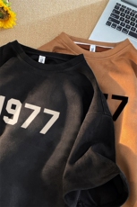 直播品质重磅220克麂皮绒1977印花短袖TJ2301-特p19，男装T恤，星座508（原C305）