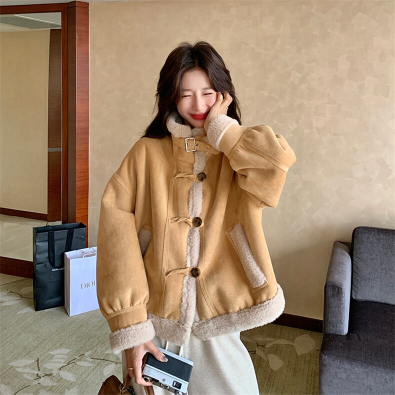 软糯奶呼呼加厚保暖皮毛一体外套2601P195K298,女装皮草,2C029