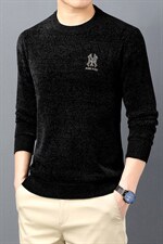 B-N21856冬季新款男士圆领毛衣雪尼尔加绒针织打底衫男装保暖P55，男装针织衫/毛衣，电商B360