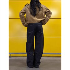 美式复古水洗钉珠直筒牛仔裤男女同款宽松直筒阔腿百搭长裤，男装牛仔裤，星座516A