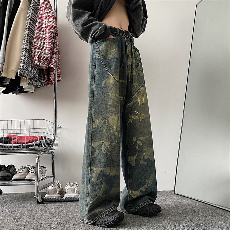 秋冬迷彩工装裤潮男女休闲裤N131-P55,男装牛仔裤,星座308B-1