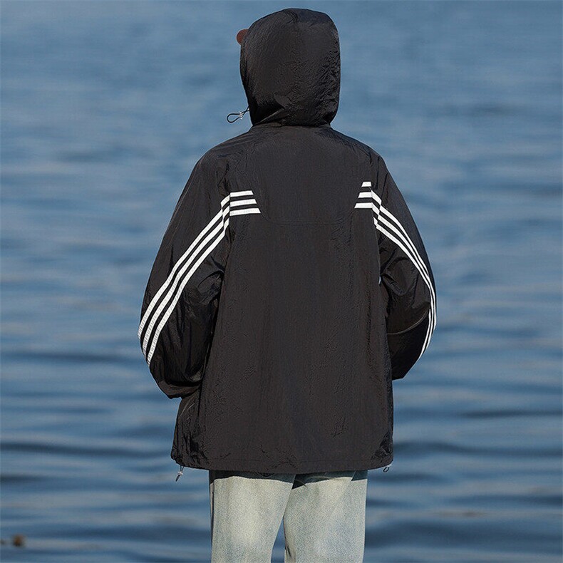 夏季中性风高品质50D尼龙皱时尚纯色防晒衣DSA157B-F7733-P55，男装防晒衣，电商A157B