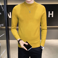 12色纯色毛衣打底衫男秋冬内搭半高领修身针织衫M602特p35，男装针织衫/毛衣，电商D303