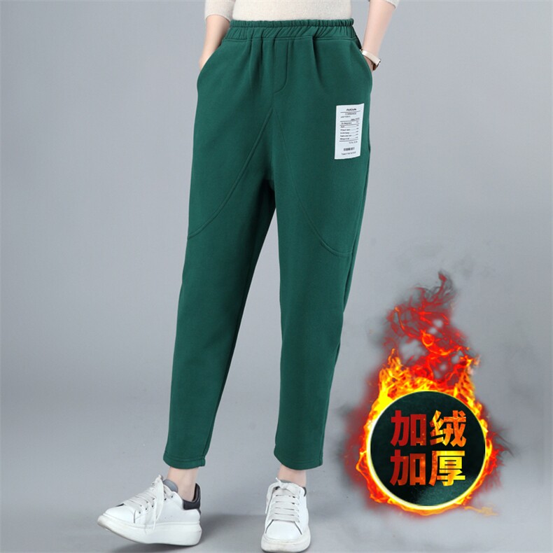 奕阳依阁2021秋冬装时尚加绒长裤休闲百搭,女装休闲裤,奕阳依阁