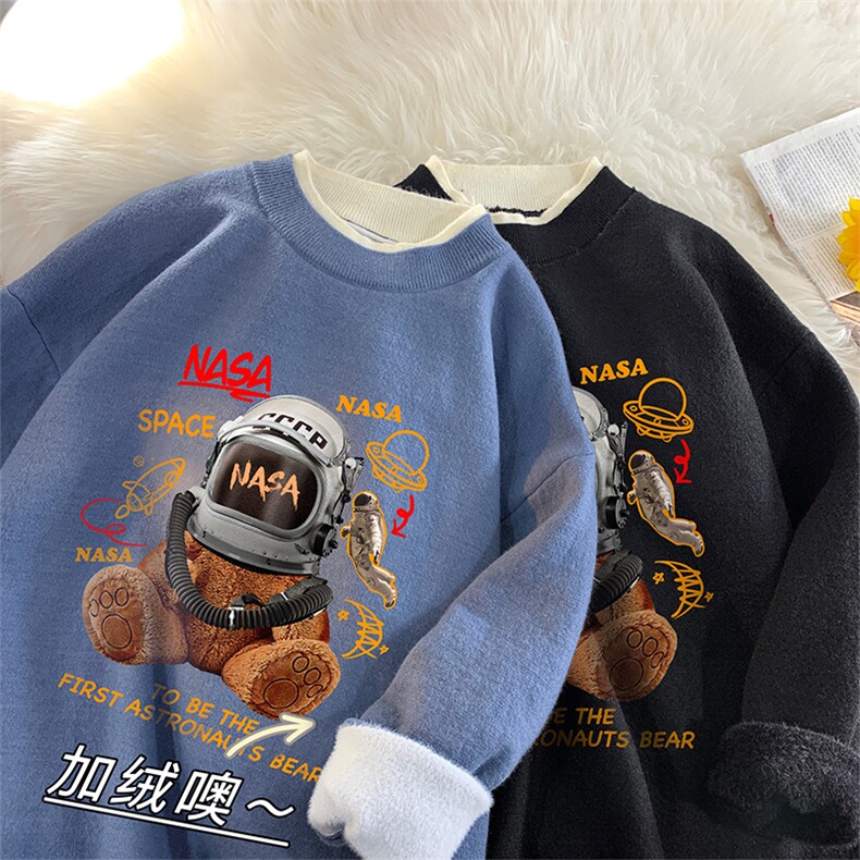 控78 假两件毛衣男大码加绒针织衫男毛线衣M80281-P55 加绒P70图片