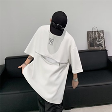 拉链短袖t恤男夏季高街vibe痞帅五分袖潮牌潮流情侣款体恤TX066，男装T恤，星座601-2