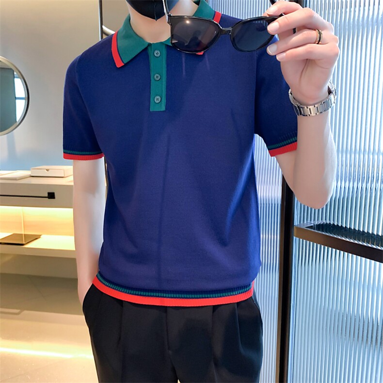 数据款主推POLO衫夏季百搭休闲时尚男士翻领针织衫短袖A409-1,男装Polo衫,电商A409-1