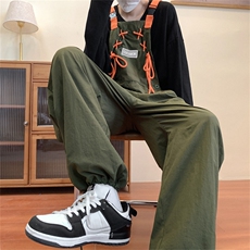 美式工装背带裤子男潮ins高级感小众宽松情侣连体束脚裤GK881-P46，男装休闲裤，星座1008
