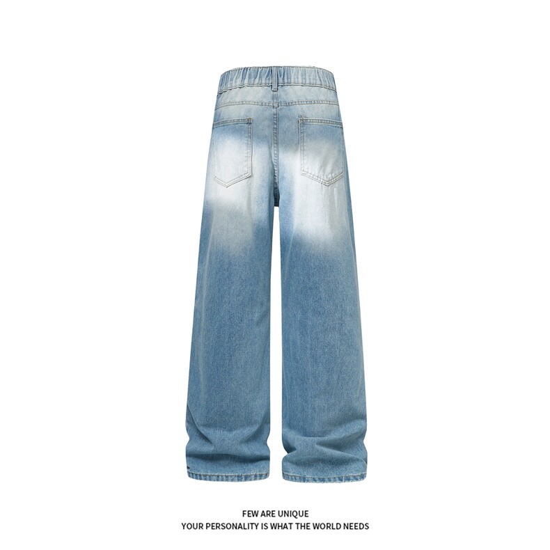 B221美式ins高街暗黑重工艺修身微喇牛仔裤LK26622-特P45控78,男装牛仔裤,电商B221