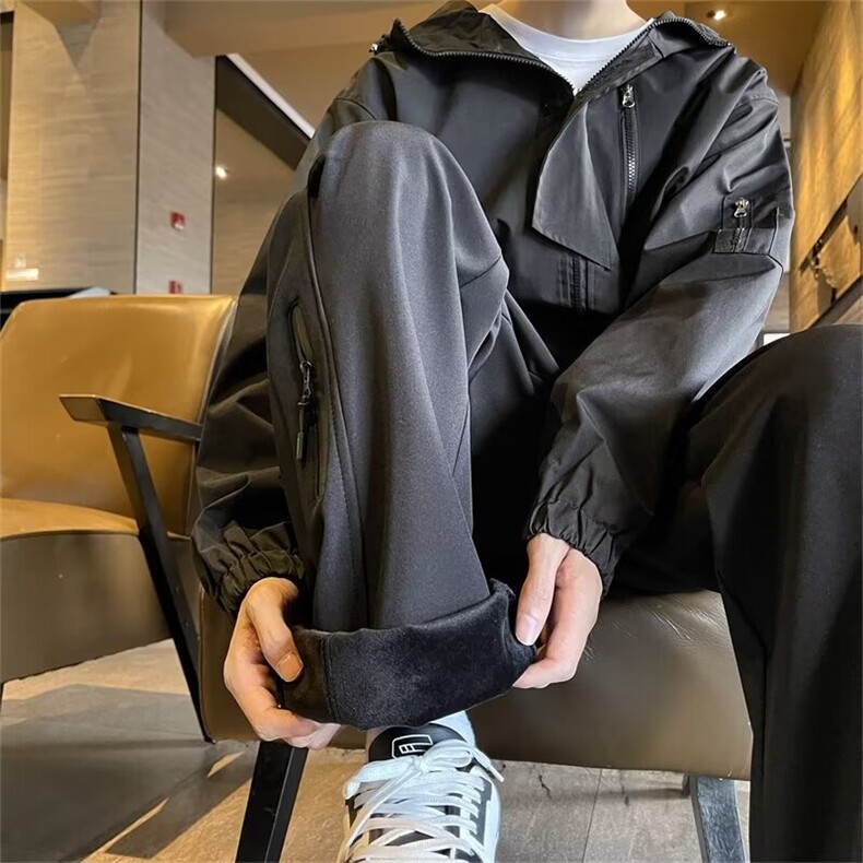 加绒机能冲锋裤男款秋冬美式软壳户外防水大码X1520-P45,男装卫衣,星座1109-3