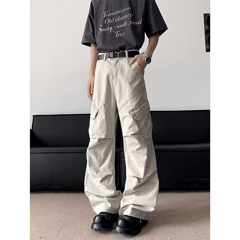 工装裤男春秋高级感潮牌痞帅休闲宽松阔腿裤1040P57，男装工装外套，星座410-2