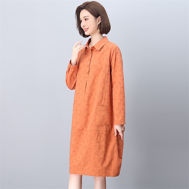 连衣裙2026新款女春秋中长款显瘦中年妈妈时尚洋气提花裙子潮,女装连衣裙,独衣靓