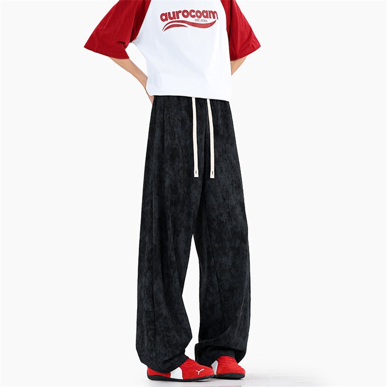 休闲裤男夏季新款港风宽松冰丝扎染阔腿裤CK2116-特P35，男装休闲裤，星座214-3