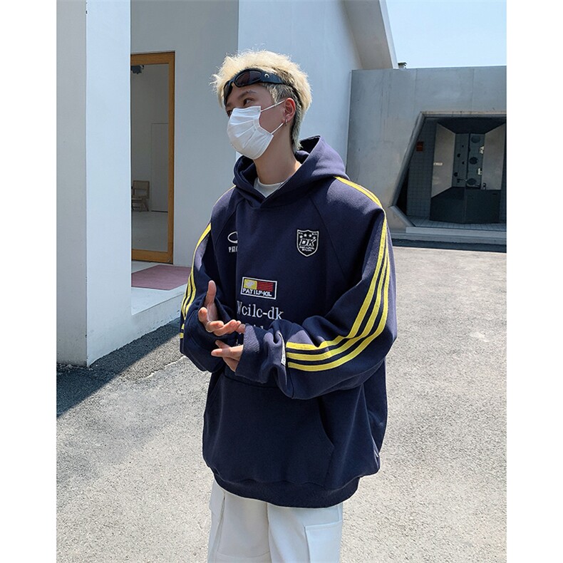 美式街头徽章织带连帽卫衣男宽松运动情侣帽衫外套WY81-P50,女装短外套,星座308B-2