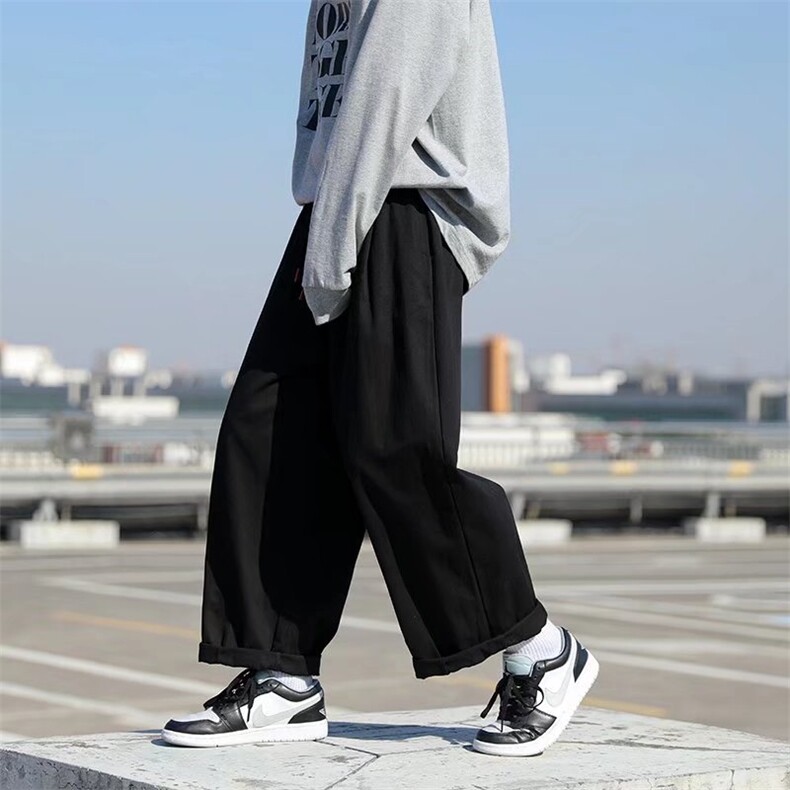 春秋季薄款休闲裤大码宽松裤子男休闲百搭长裤带抽绳,男装休闲裤,星座1013