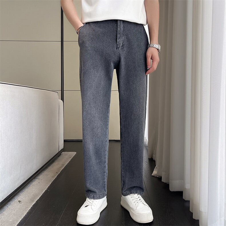 抖音春秋人字纹休闲牛仔裤大码男装X13/P40,男装牛仔裤,电商B331