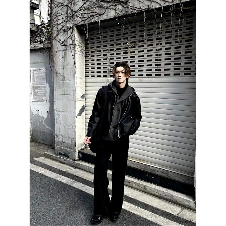 重磅秋冬装北极绒开衫毛衣美式复古休闲慵懒风针织衫加厚连帽外套,男装针织衫/毛衣,电商A486-1