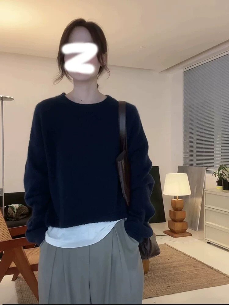 新款女装宽松羊毛羊毛衫时尚百搭舒适保暖图片