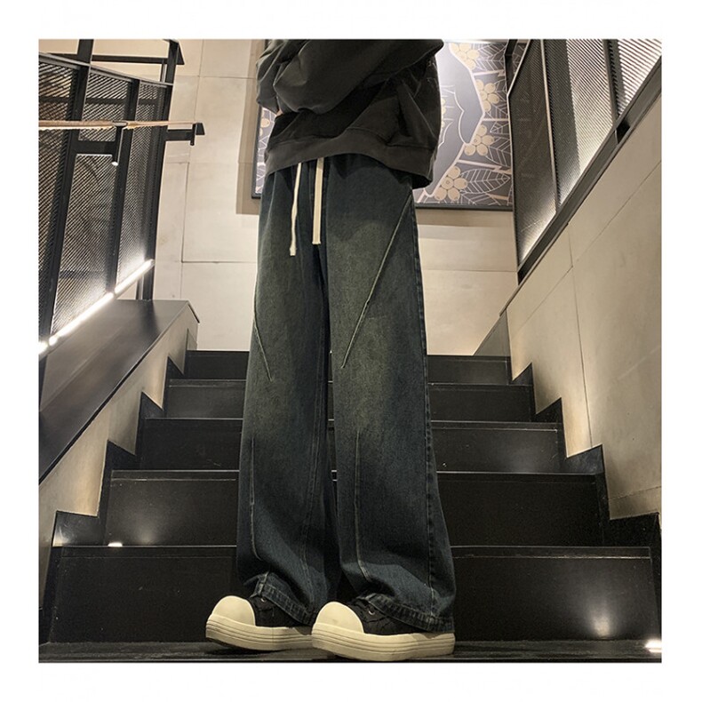 秋季新款美式重磅打褶牛仔裤XZ604-KN20-P65控78,男装牛仔裤,星座604