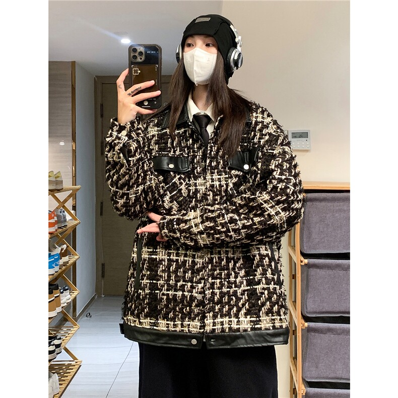 EQ188抖音品质小香风拼色夹克外套男女同款2024新款秋装,男装夹克,电商C306-1