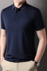 2024纯色休闲款Polo衫男短袖夏季青年百搭T恤男上衣CMJZ3355-P45，男装T恤，星座1105-3