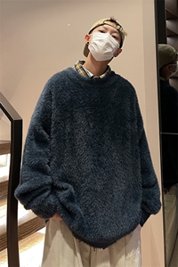 秋冬新款男士针织衫圆领男士马海毛毛衣男 A071-6608-P70图片