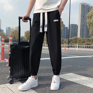 夏季速干运动裤社会小伙痞帅束脚裤休闲九分裤K2048/P50/控78,保定市动物园穿搭女微胖图片