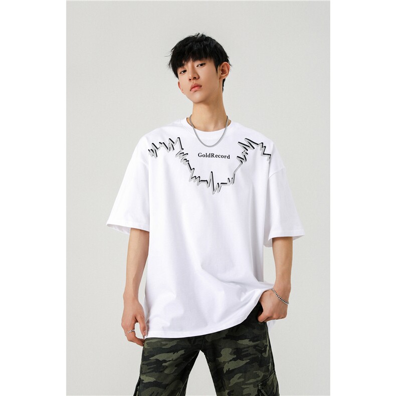 2025新款夏季印花T恤260克重磅情侣短袖打底衫T2502-特批28-控48，男装T恤，星座216(原A116)