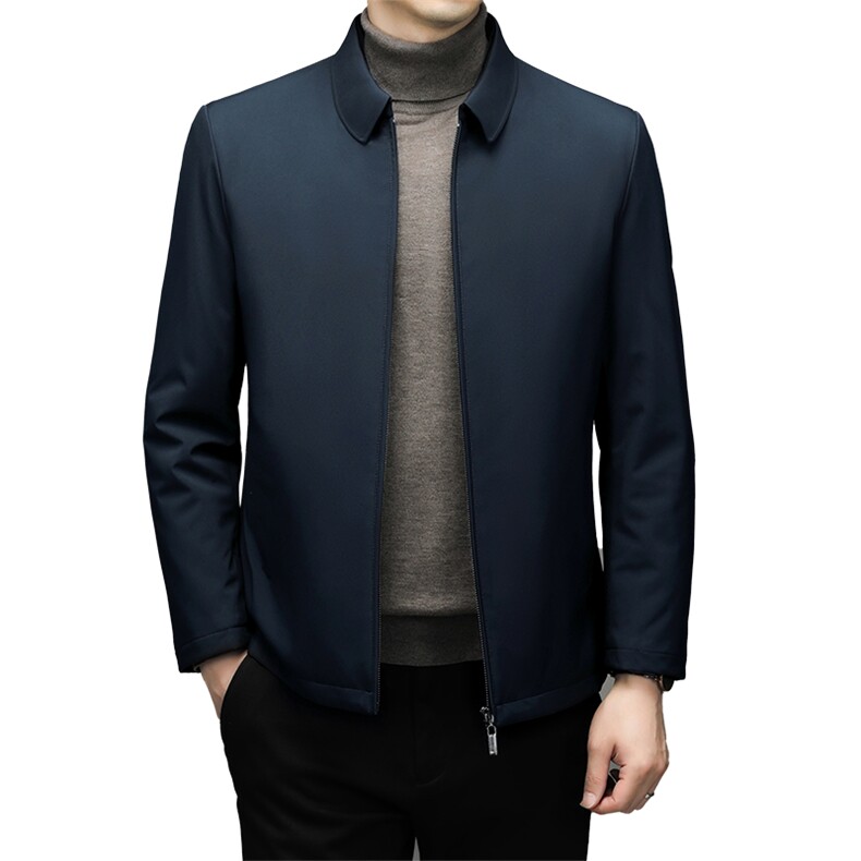 冬装棉服男中年商务休闲翻领棉衣爸爸装秋冬季加厚保暖男士外套,男装棉衣,电商B212（原钱塘6029）