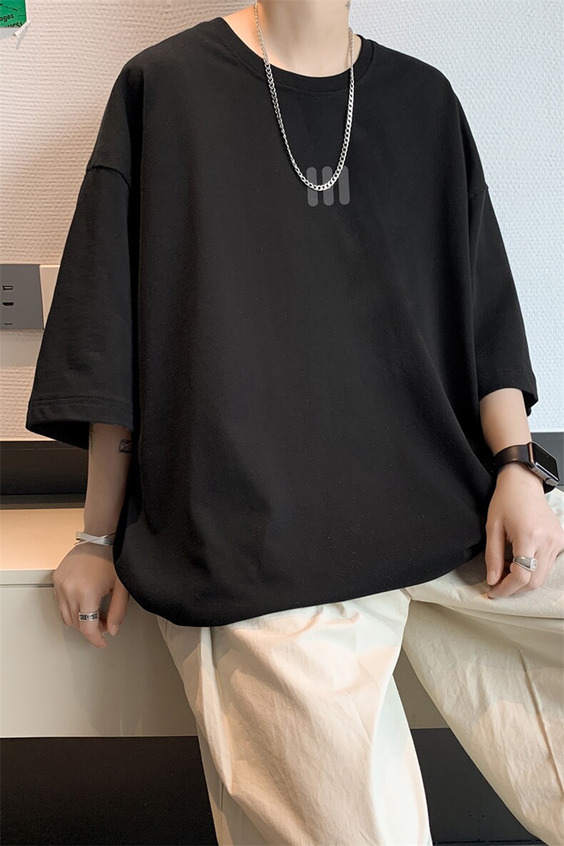 已注册/夏季内景美式复古落肩短袖T恤男潮宽松打底衫DT00104/P25,男装T恤,电商B316